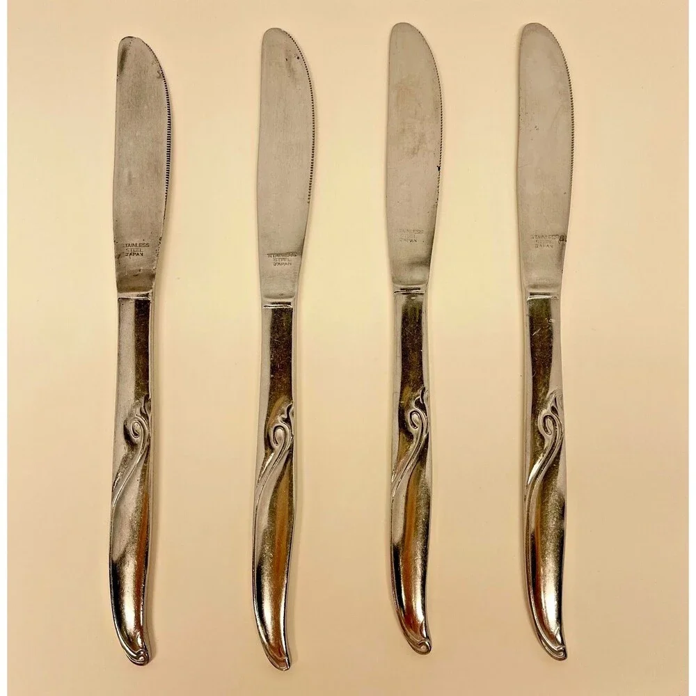 Vintage AMK9 by Armack Japan Stainless Steel Flatware set of 4-8